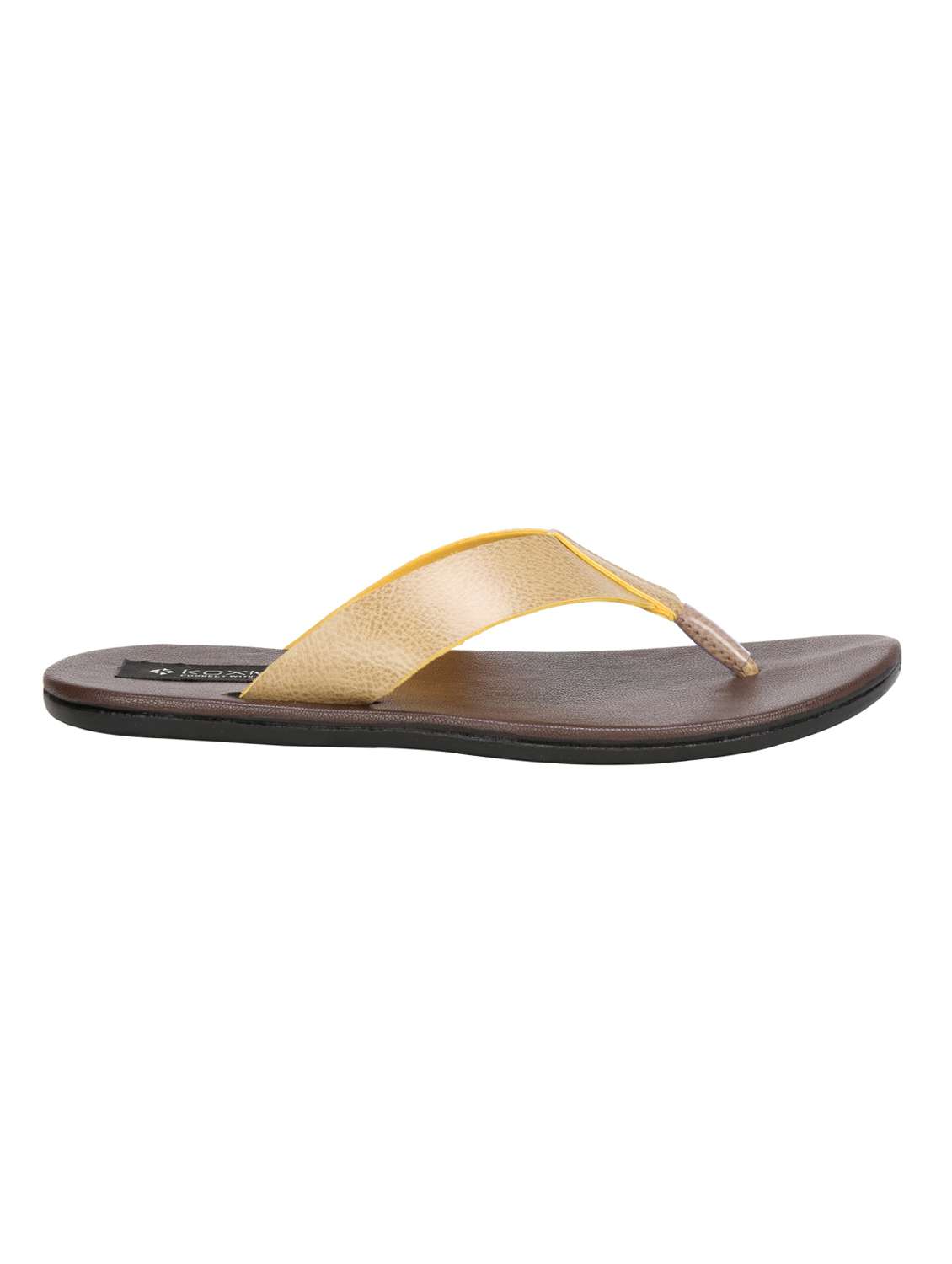 yellow leatherette toe separator slippers