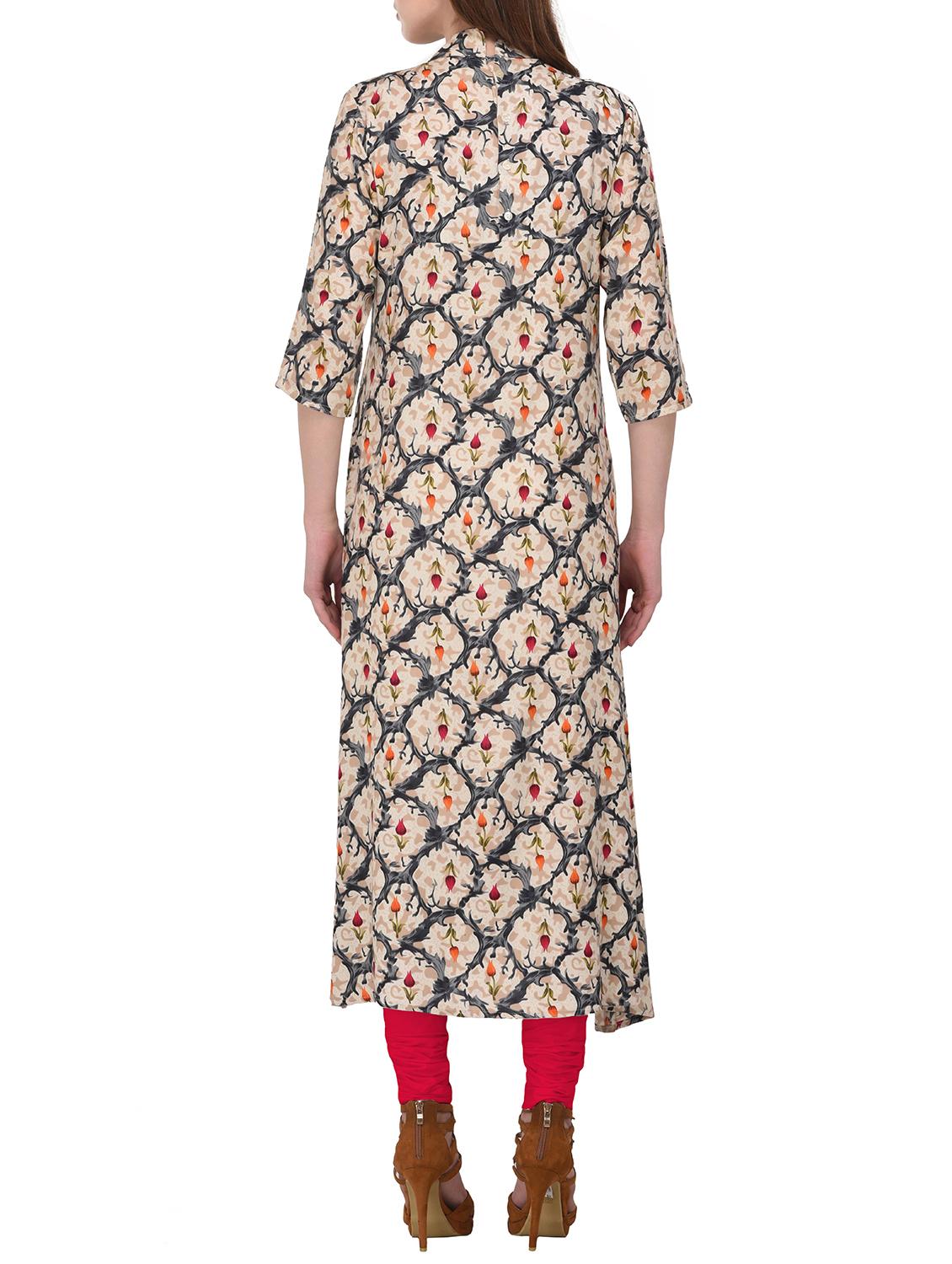 printed a-line kurta - 15731295 - Standard Image - 2