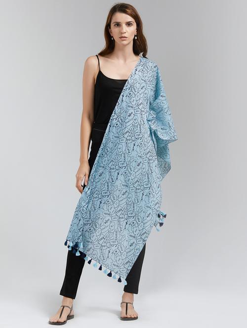 tassel detail printed stole - 15731519 - Standard Image - 0