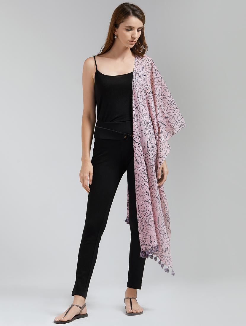 tassel detail printed stole - 15731520 - Zoom Image - 0