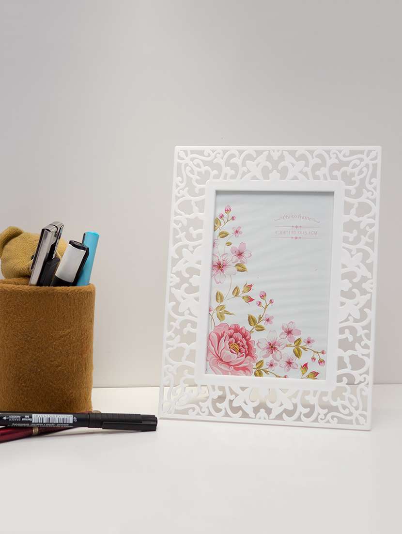 designer white photo frame 4x6