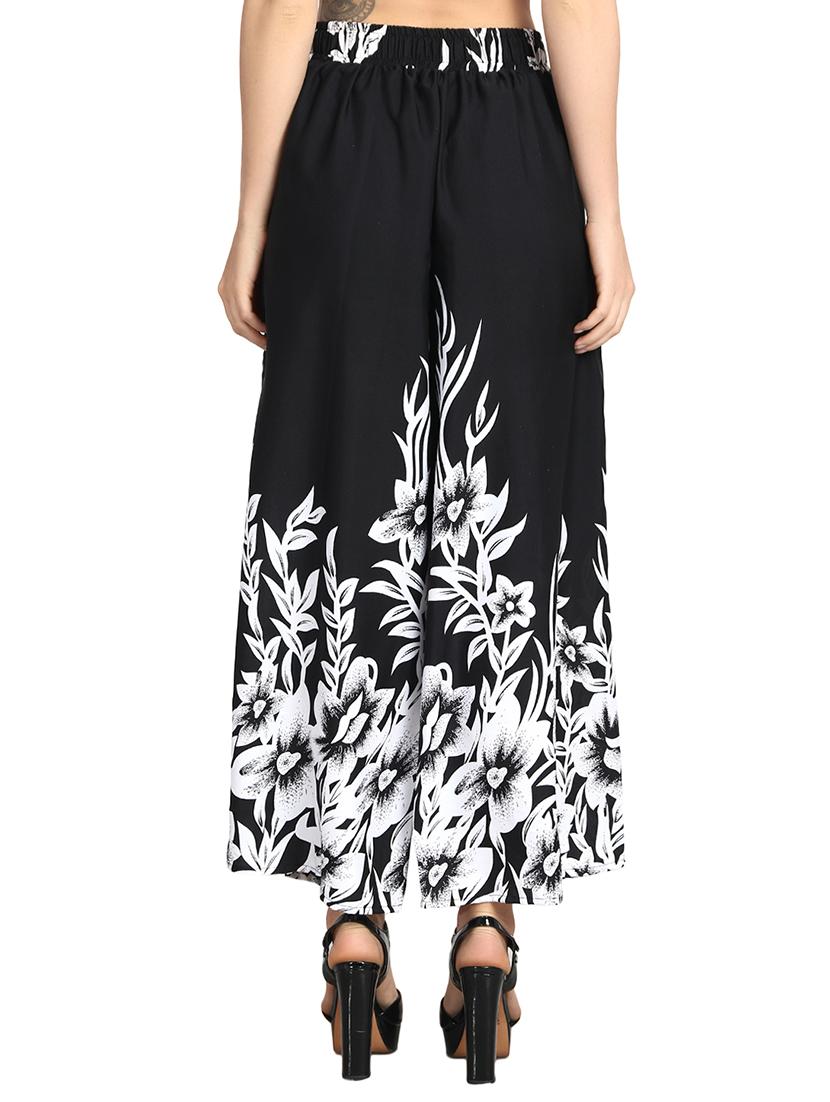 high waist floral flared palazzo - 15738257 - Standard Image - 2