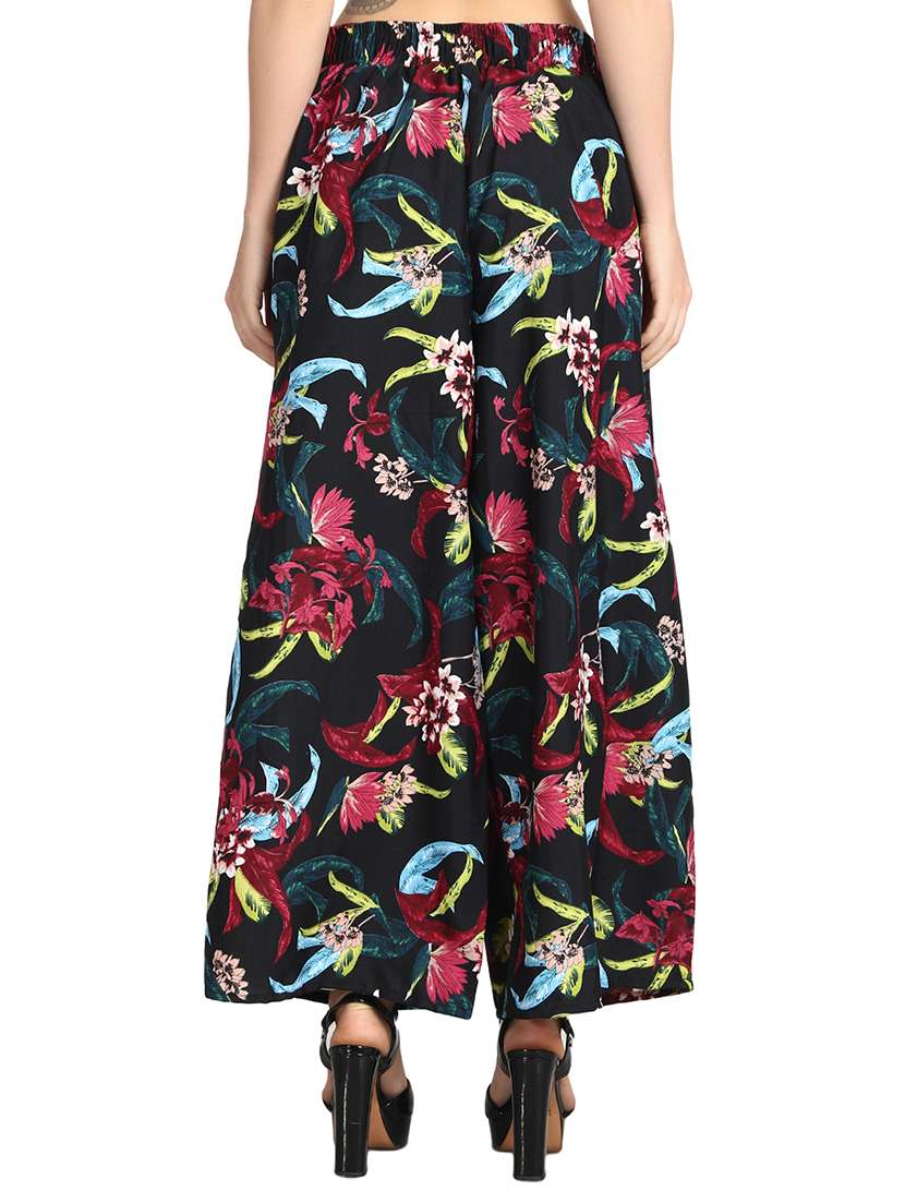 high waist floral flared palazzo - 15738258 -  Standard Image - 2