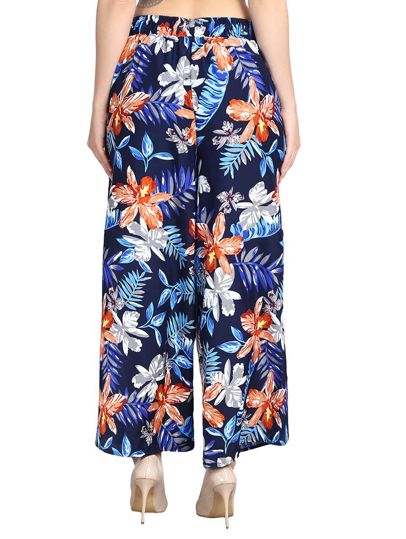 high waist floral flared palazzo - 15738260 - Standard Image - 2