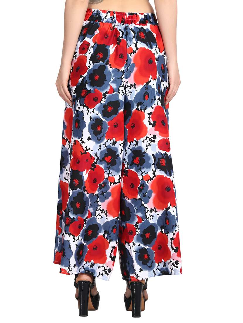 high waist floral flared palazzo - 15738263 -  Standard Image - 2