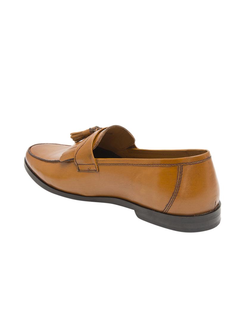 tan leather tassel slip ons - 15739871 - Standard Image - 2
