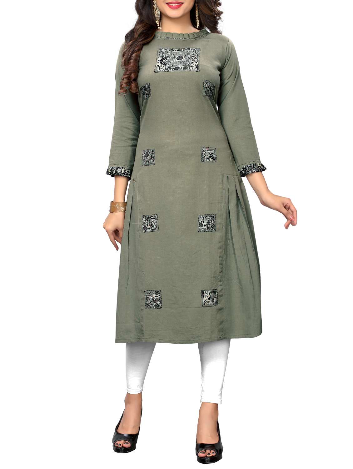 embroidered a-line kurta