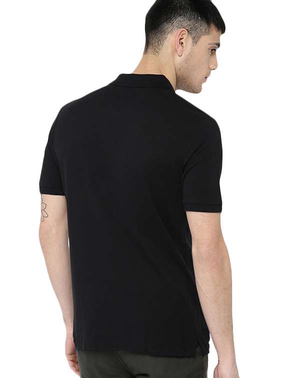black cotton blend polo t-shirt - 15741042 -  Standard Image - 2