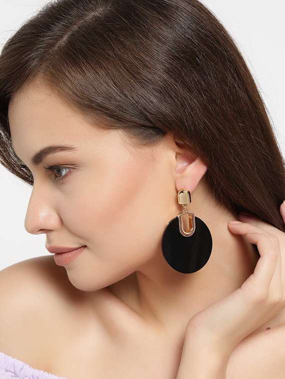 black metal drop earrings