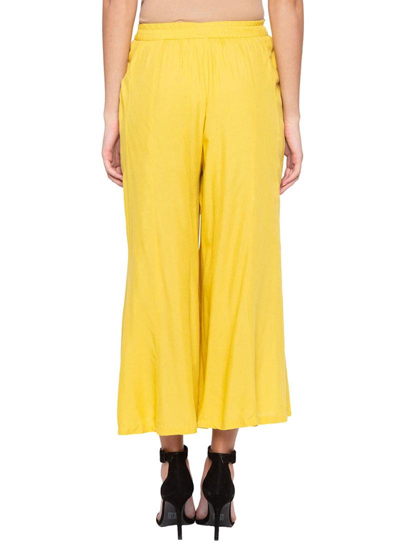 lime yellow flared palazzo - 15744013 - Standard Image - 2