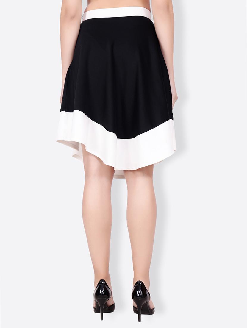 contrast panel hem asymmetric skirt - 15745148 - Standard Image - 2