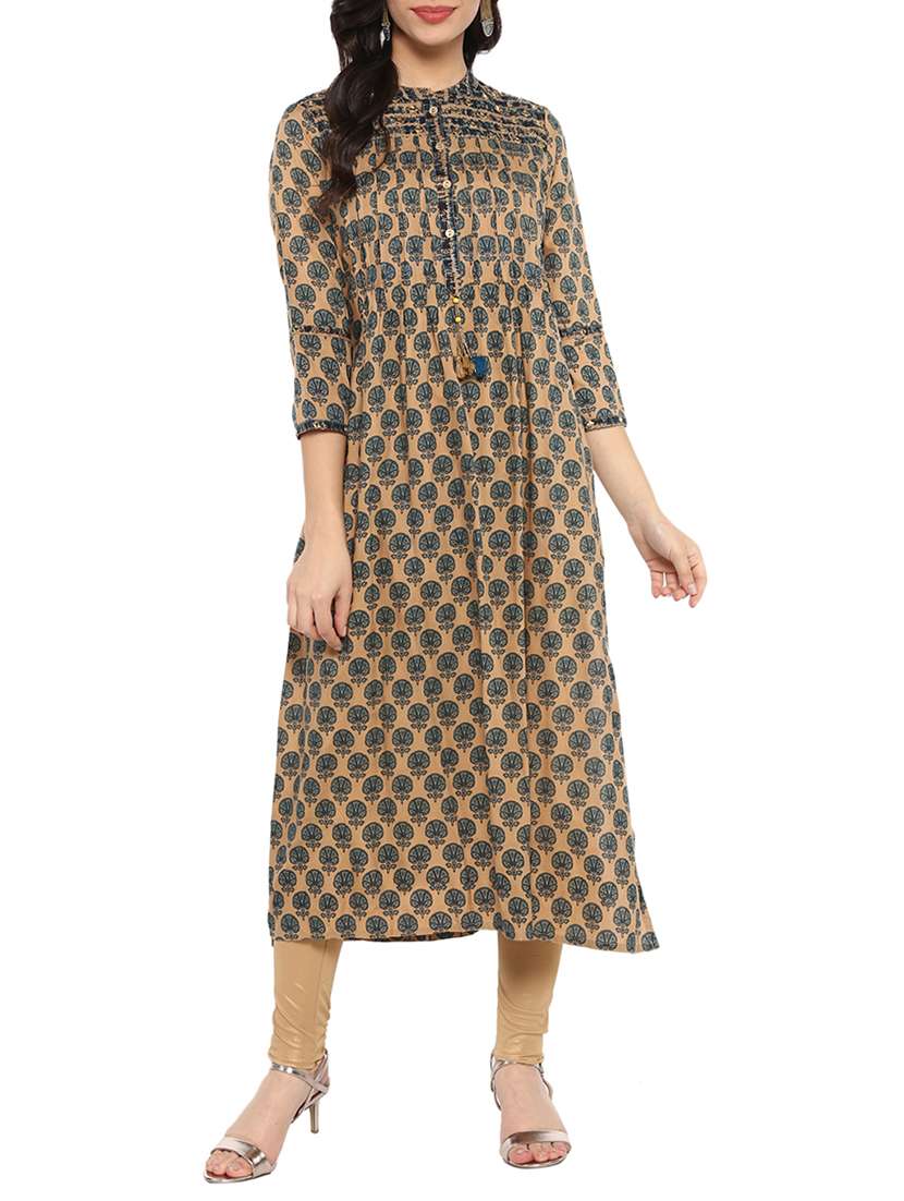printed a-line kurta