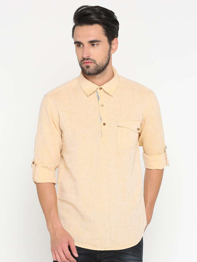 orange cotton short kurta