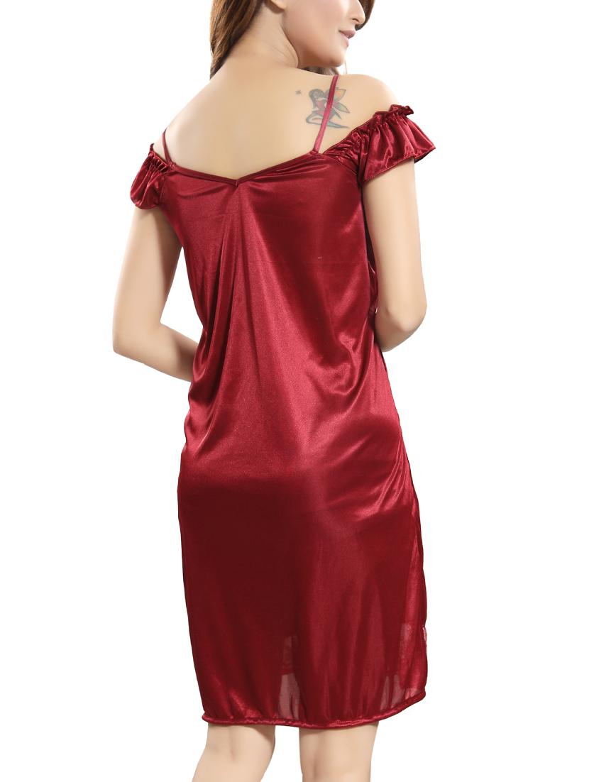 lace trim bow detail nighty - 15747907 - Standard Image - 2