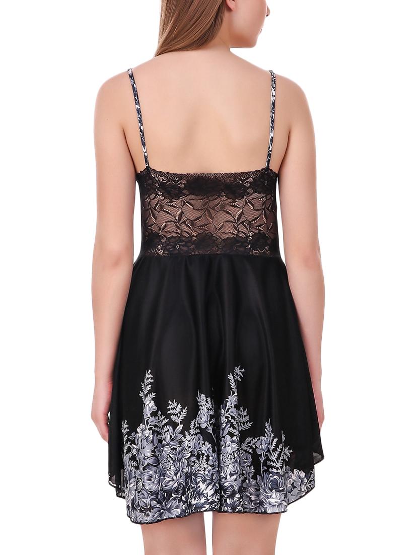 floral lace panel babydoll - 15747910 - Standard Image - 2