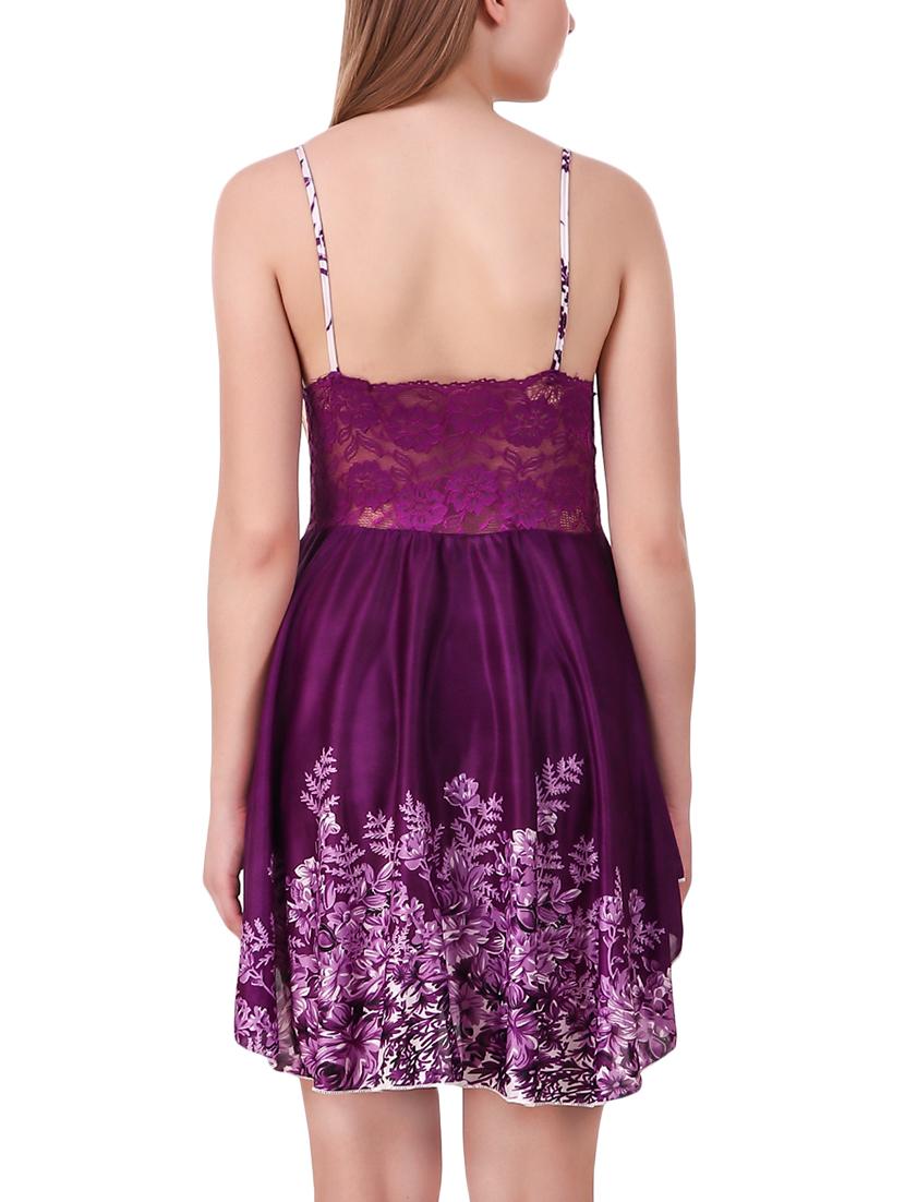 floral lace panel babydoll - 15747911 - Standard Image - 2