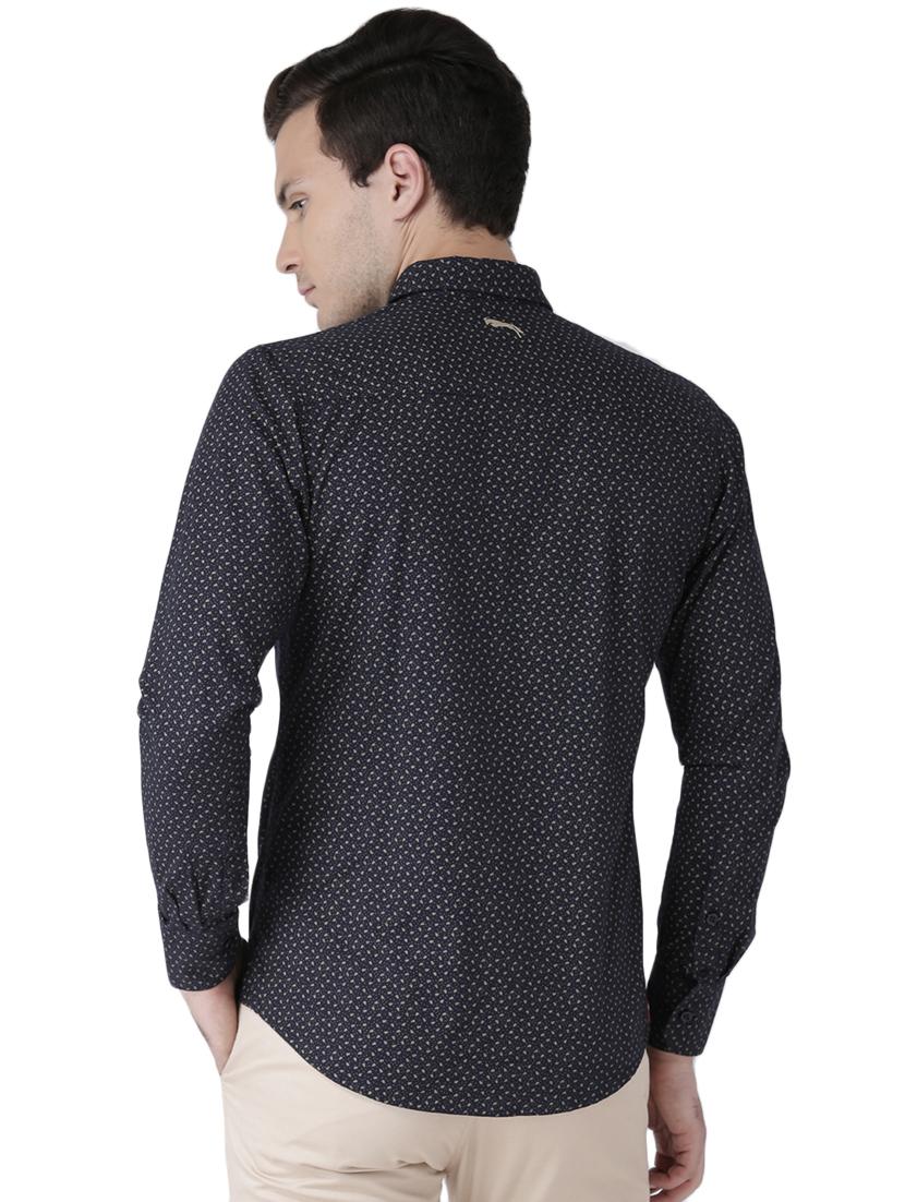 navy blue printed casual shirt - 15747953 - Standard Image - 2