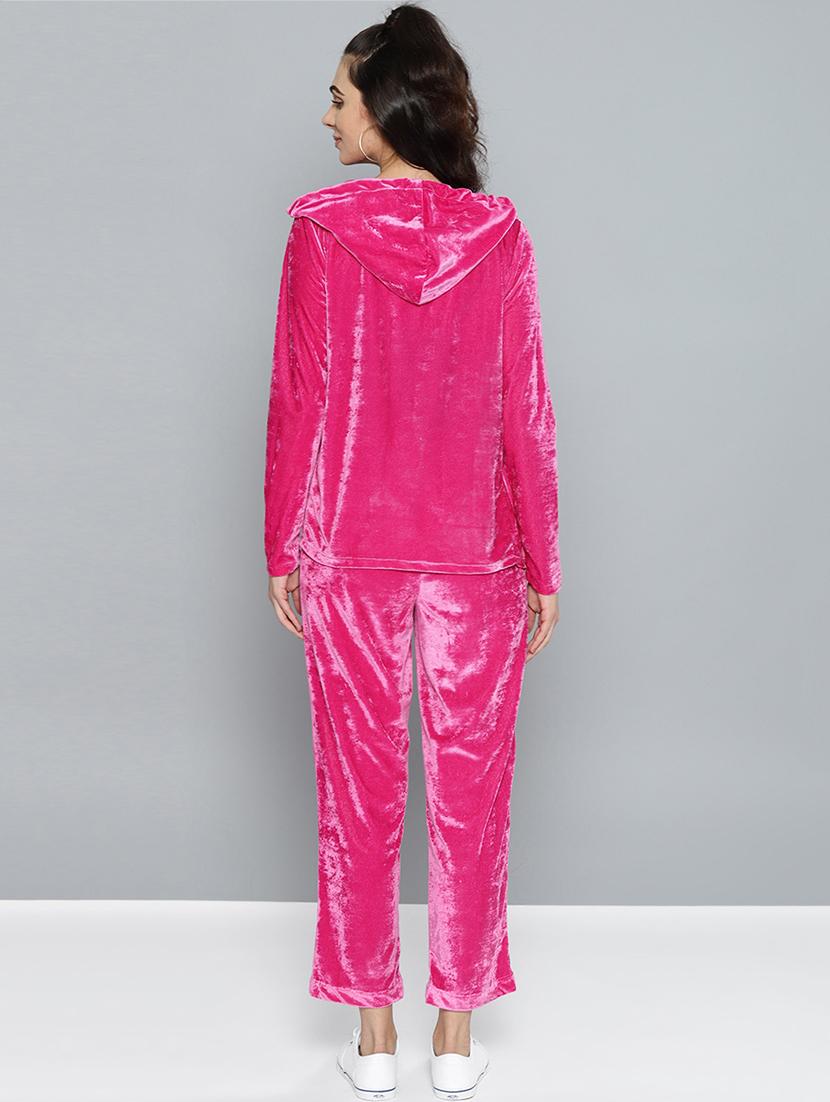 hooded velvet jacket & trouser set - 15748367 - Standard Image - 2