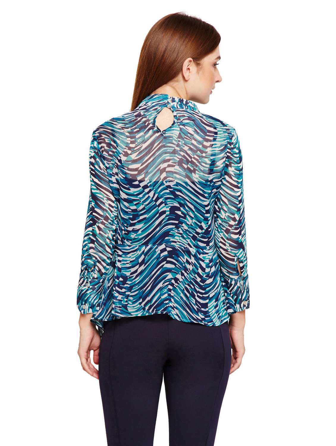 women's asymmetric mock neck top - 15750522 - Standard Image - 2