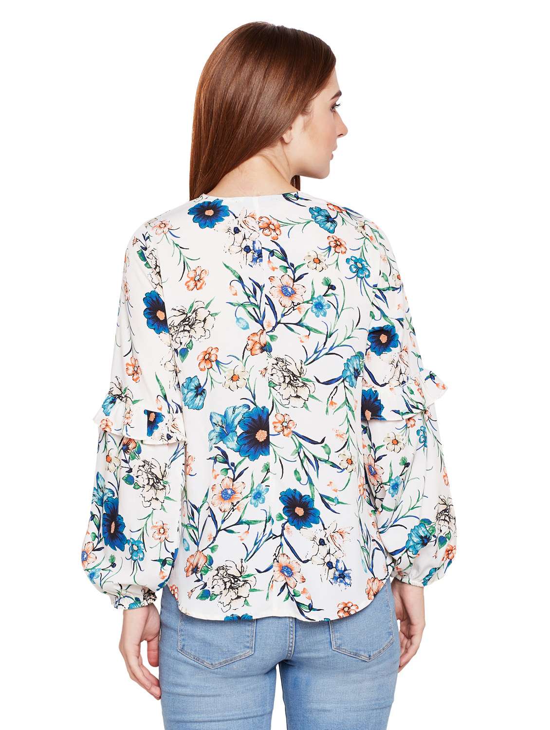 tie up neck floral top - 15750527 -  Standard Image - 2
