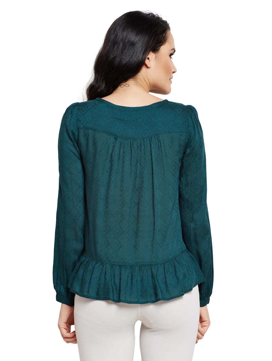 gathered hem button up top - 15750543 - Standard Image - 2