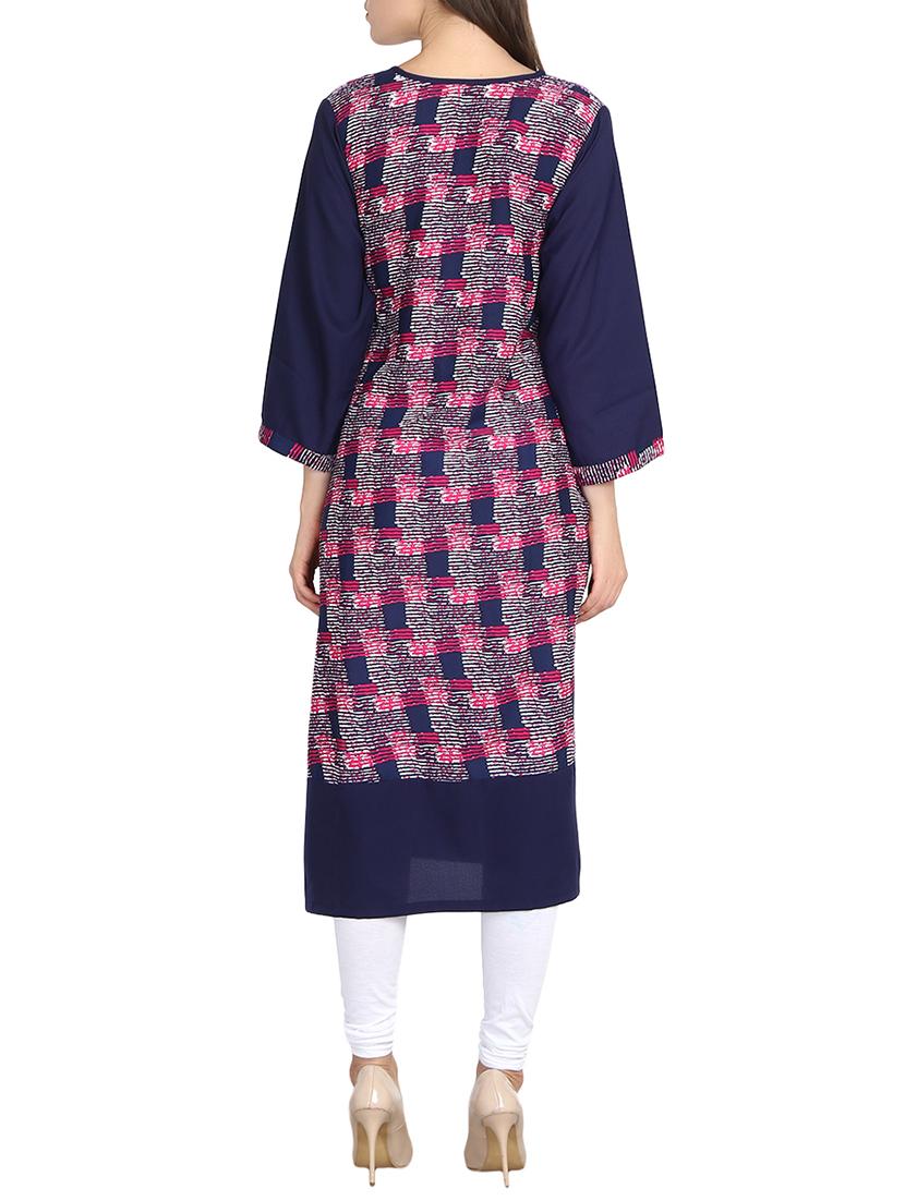 printed straight kurta - 15750959 - Standard Image - 2
