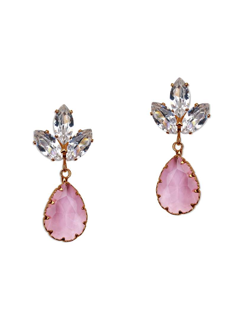 pink metal drop earrings - 15756671 -  Zoom Image - 0
