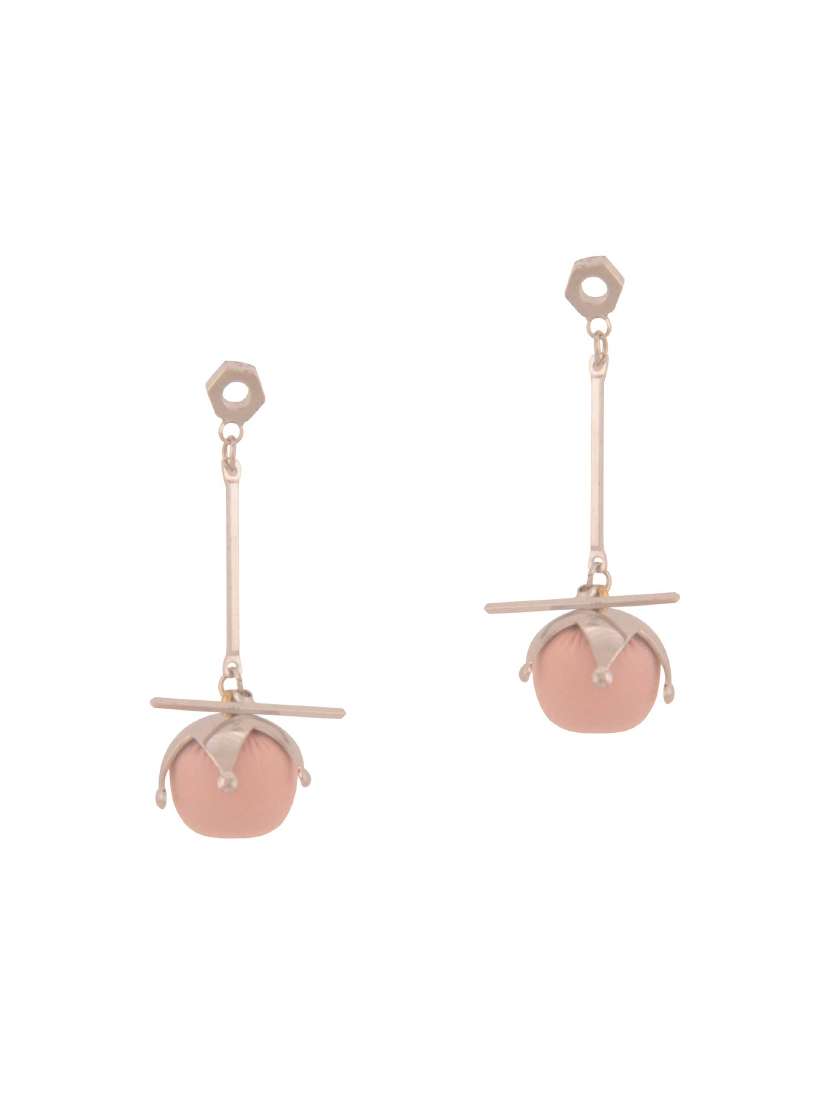 pink gold tone  drop earrings