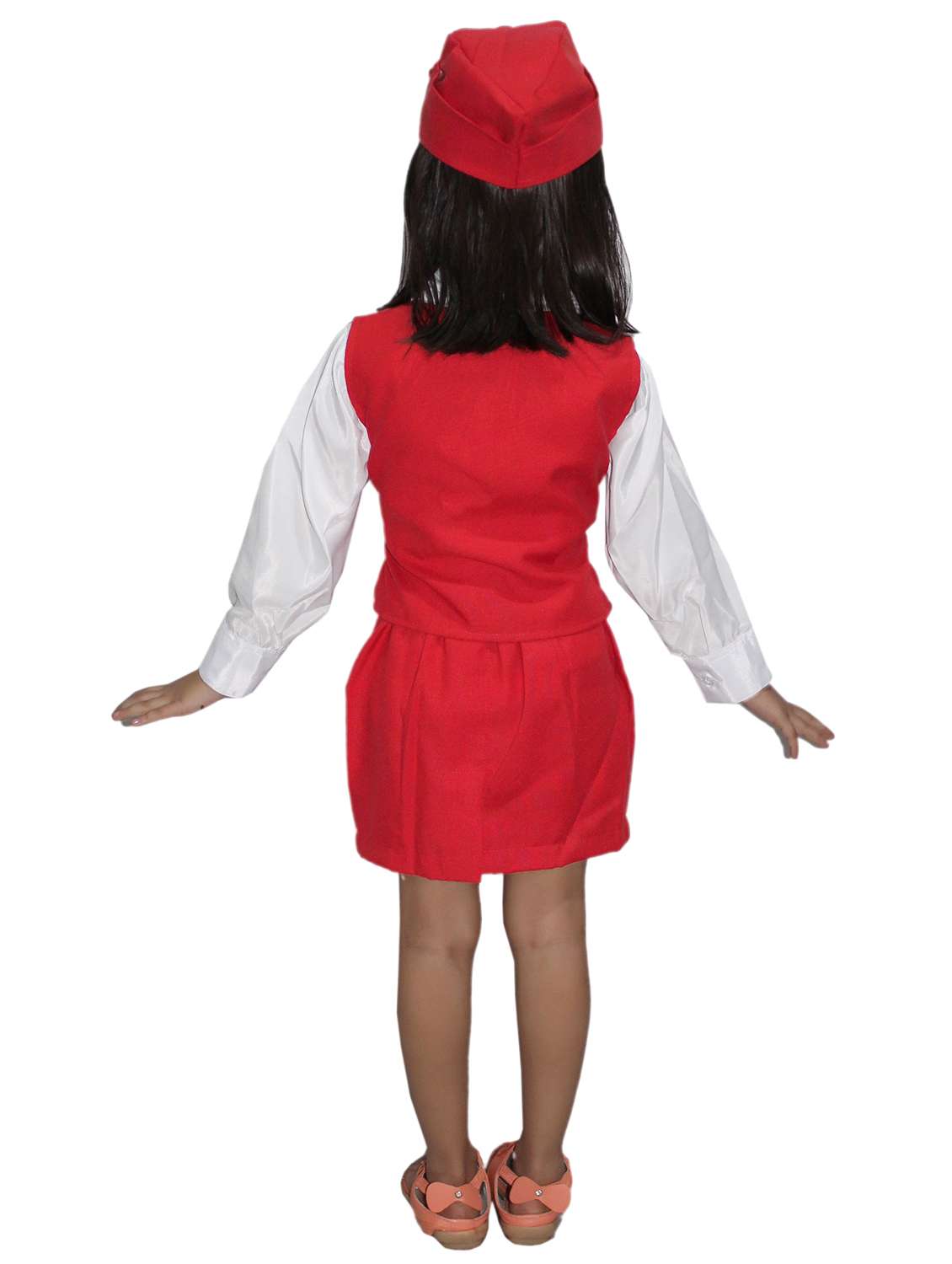 red polyester air hostess costume - 15758707 -  Standard Image - 2