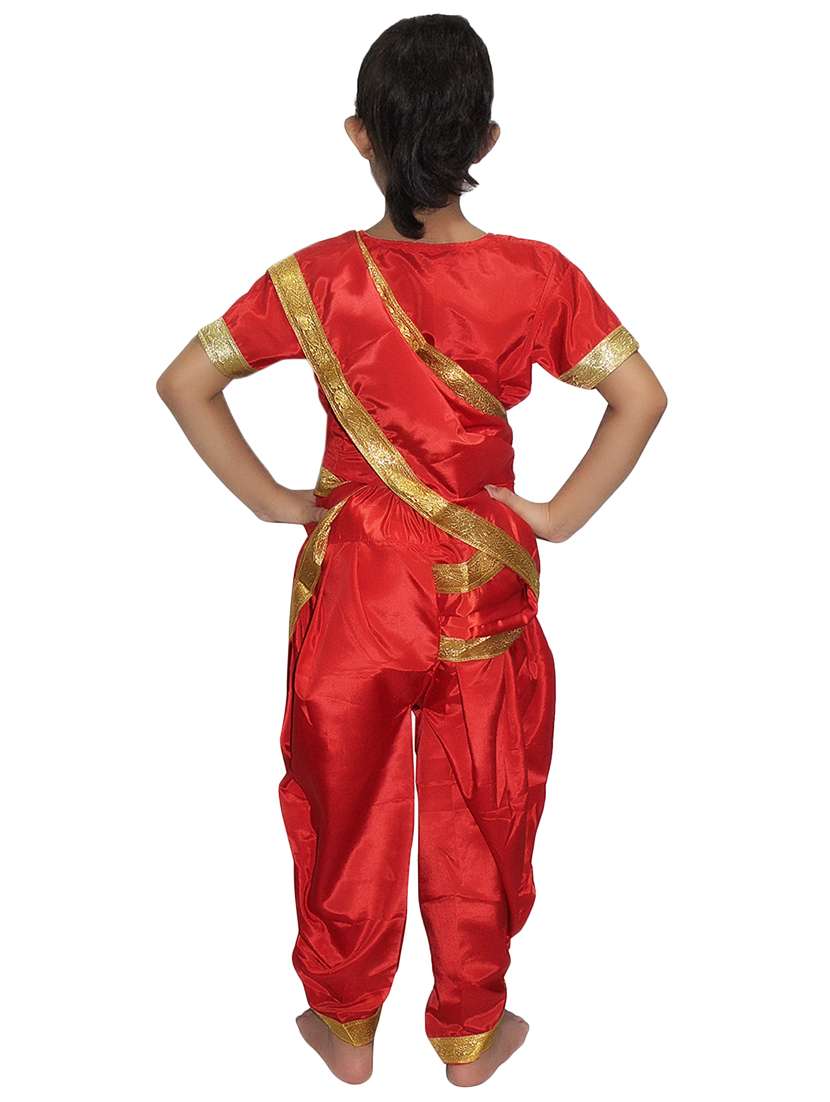 red polyester marathi costume - 15758759 -  Standard Image - 2