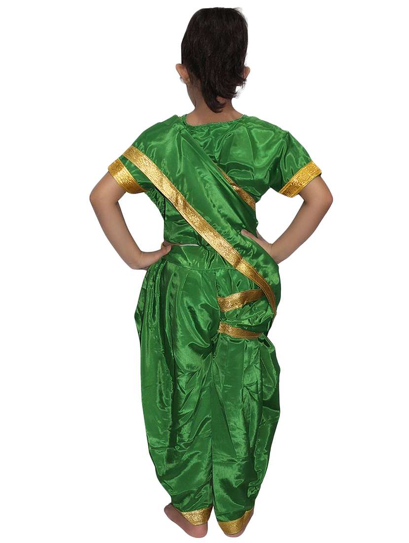 green polyester marathi costume - 15758761 -  Standard Image - 2