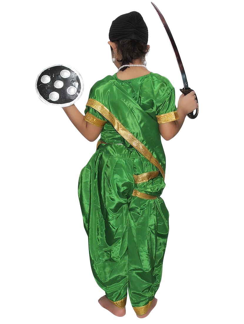 green polyester rani laxmi bai costume - 15758766 - Standard Image - 2