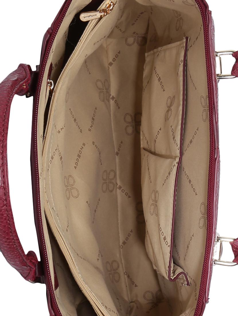 maroon leatherette (pu) handbag - 15759186 - Standard Image - 2