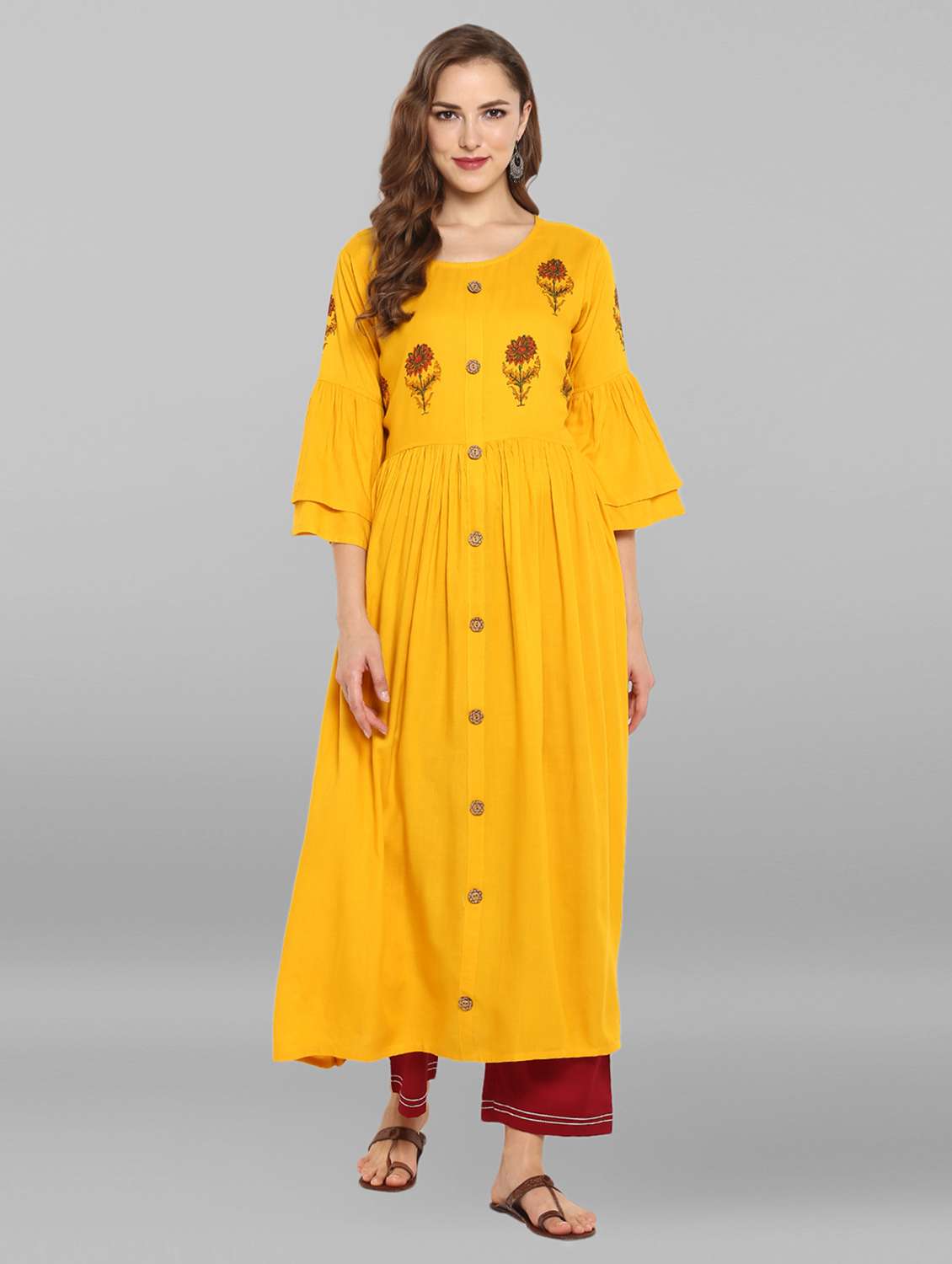 bell sleeves flared kurta