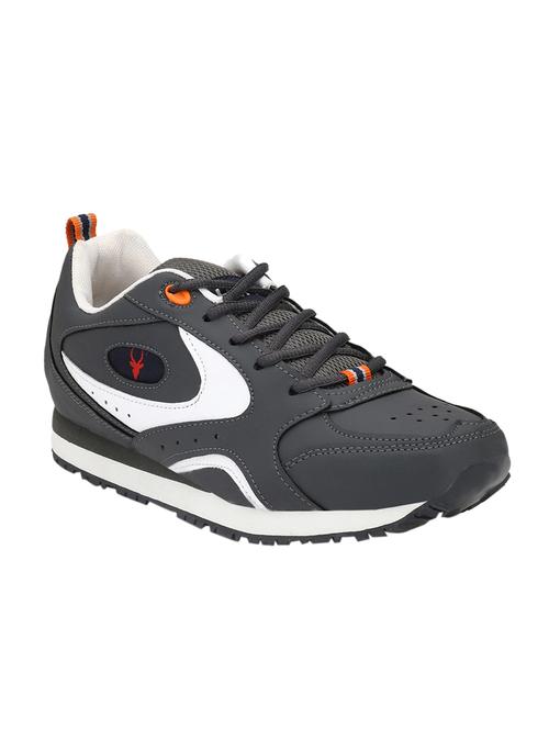 grey leatherette sport shoes - 15763721 - Standard Image - 0