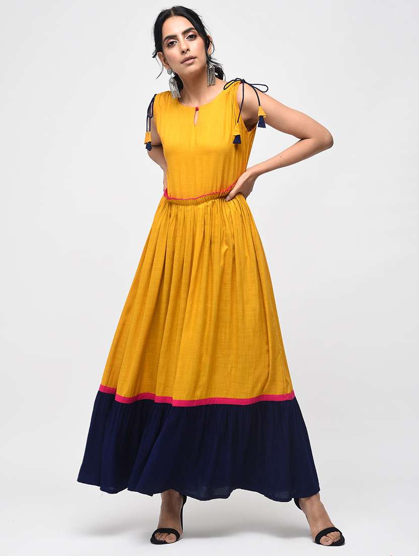 color block flared kurta