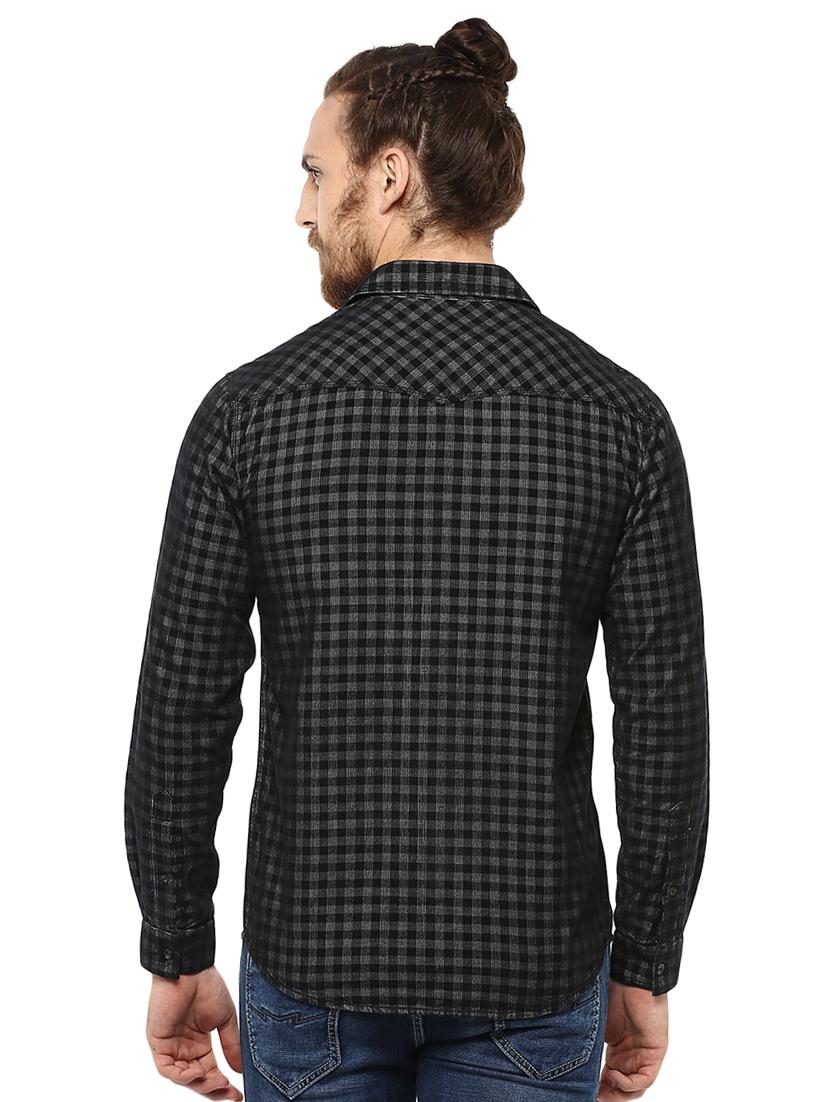 black checkered casual shirt - 15772539 - Standard Image - 2