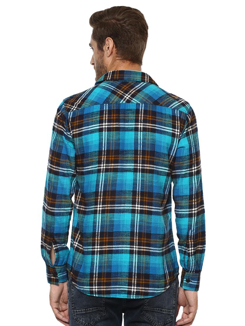 blue checkered casual shirt - 15772558 - Standard Image - 2
