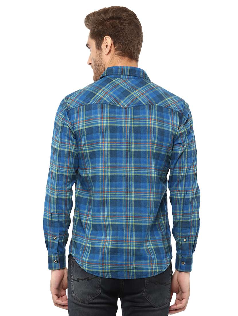 blue checkered casual shirt - 15772560 - Standard Image - 2