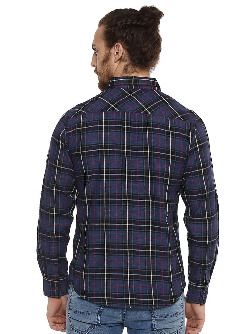 blue checkered casual shirt - 15772564 - Standard Image - 2