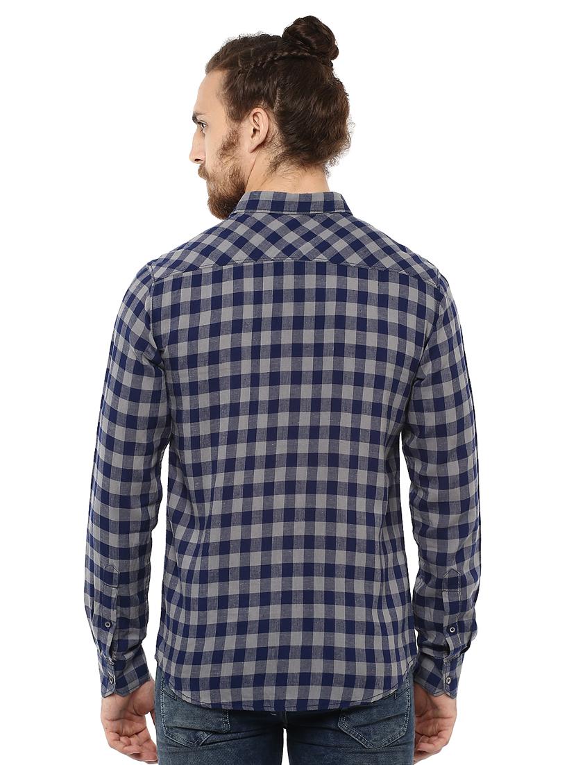 blue checkered casual shirt - 15772594 - Standard Image - 2
