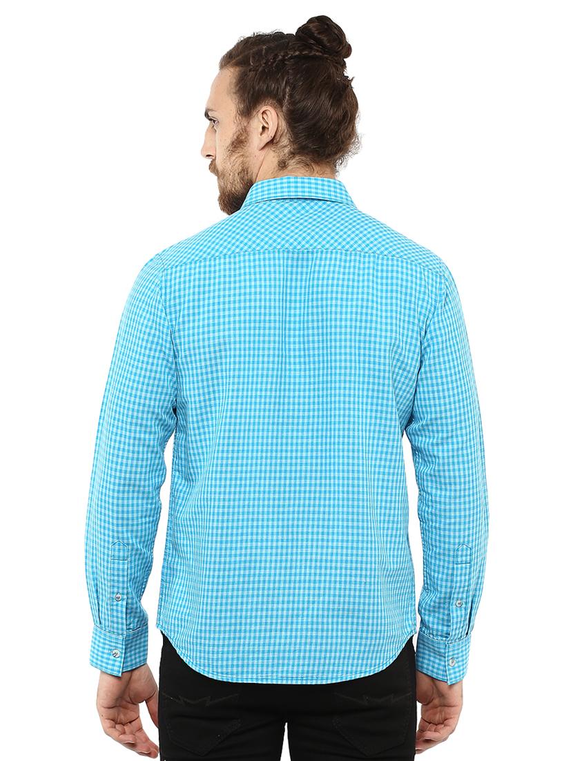blue checkered casual shirt - 15772614 - Standard Image - 2