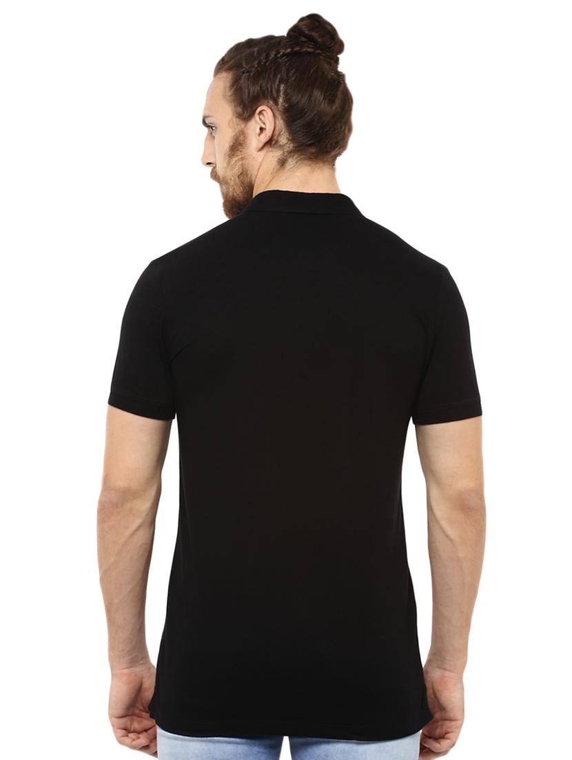 solid black polo t-shirt - 15772616 - Standard Image - 2