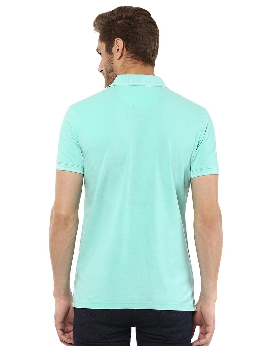 blue solid polo t-shirt - 15772620 - Standard Image - 2