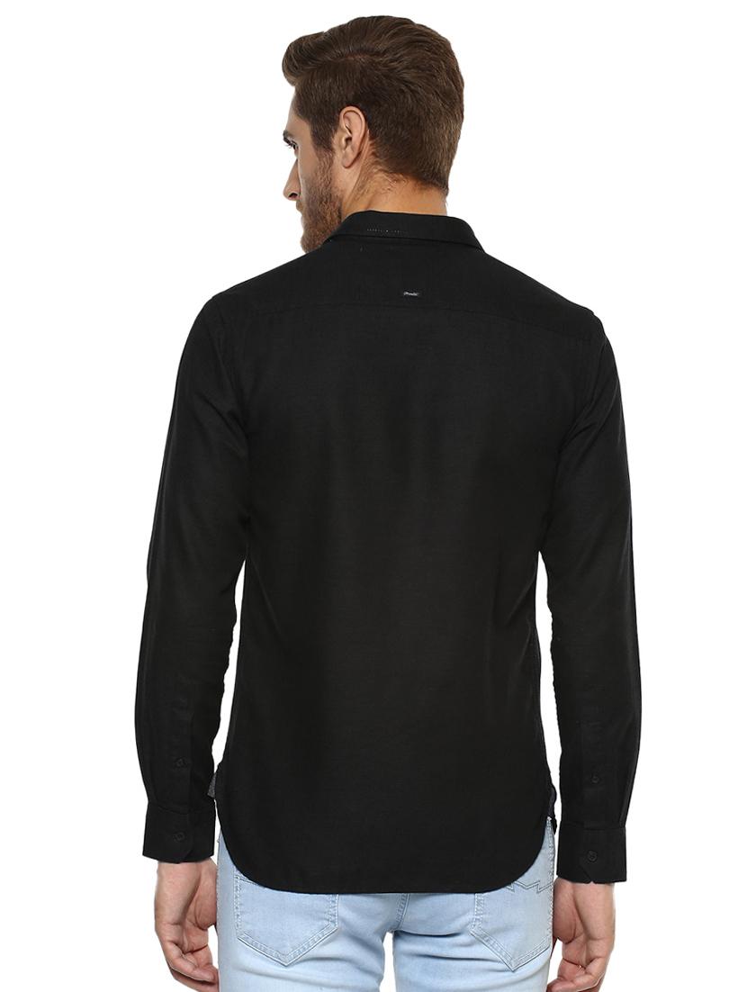 black solid casual shirt - 15772640 - Standard Image - 2