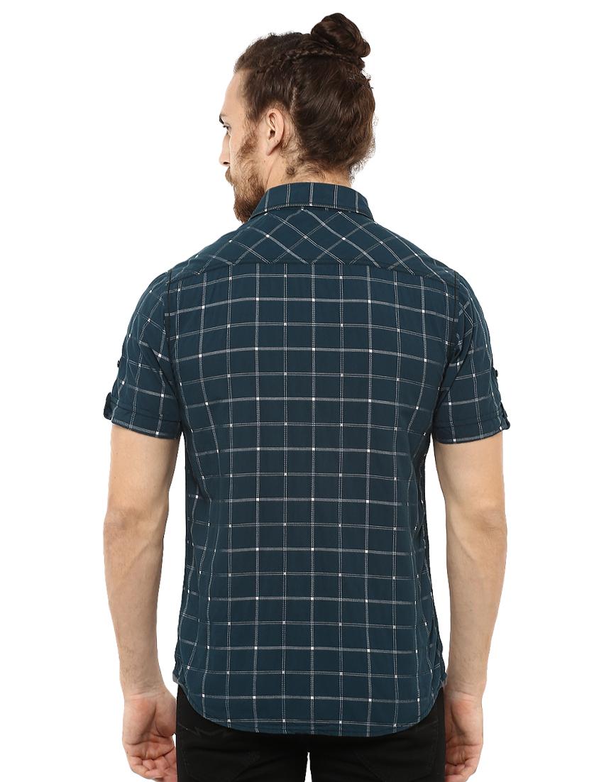 blue checkered casual shirt - 15772645 - Standard Image - 2