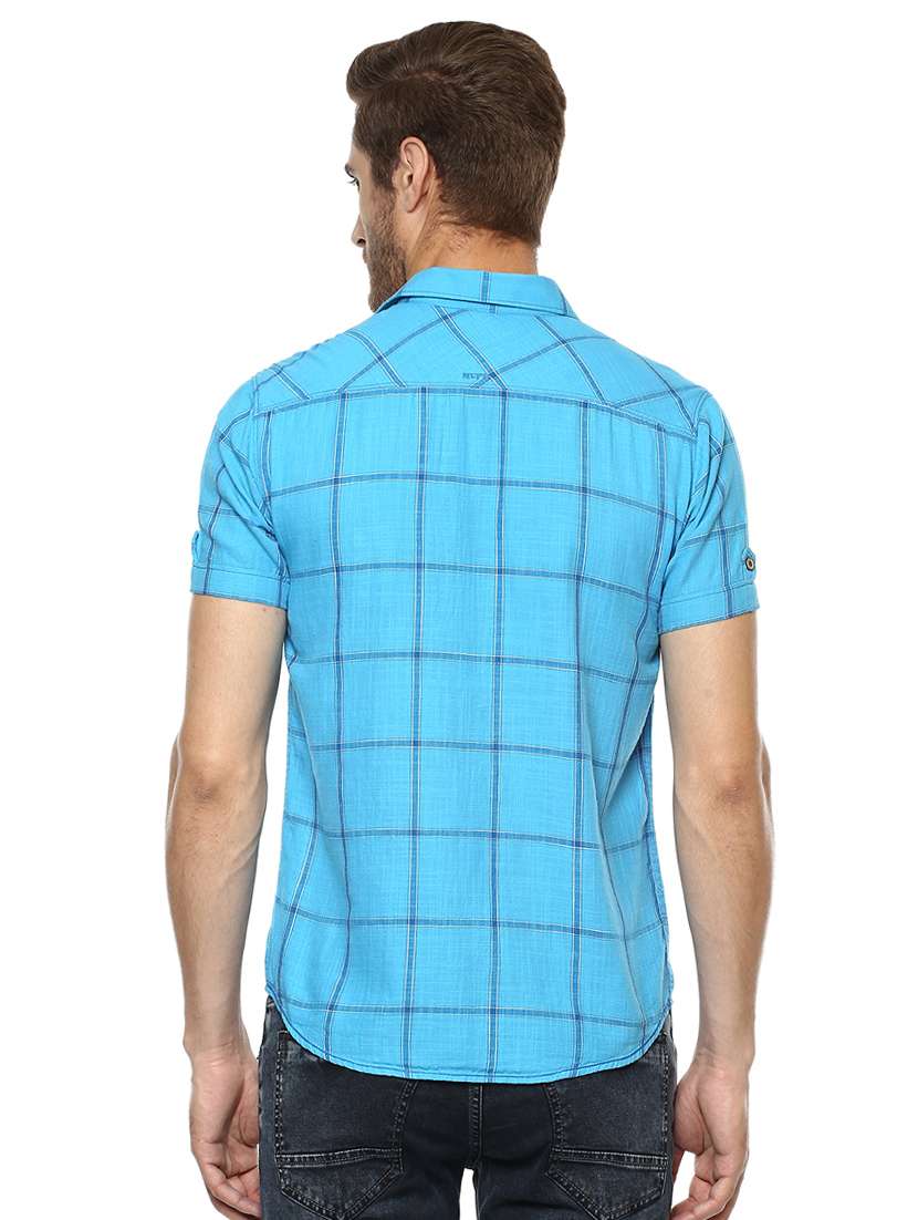 blue checkered casual shirt - 15772650 -  Standard Image - 2