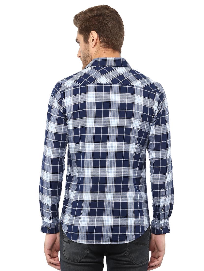 blue checkered casual shirt - 15772685 - Standard Image - 2