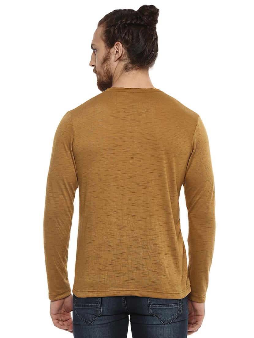 yellow pocket henley neck t-shirt - 15772761 - Standard Image - 2