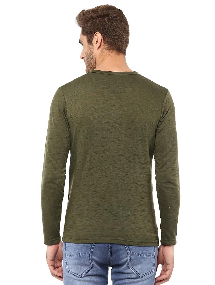 green pocket henley neck t-shirt - 15772763 - Standard Image - 2
